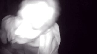 Skinny blonde teen 18+ masturbates solo in snowy public night with natural tits