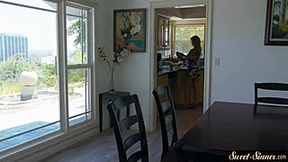 Teenage stunner rides cock in heels before oral.