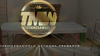 Teen 18+ brunette babe Linda Star gives oiled blowjob to masseur at Trickymasseur