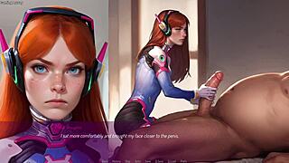 Unsatisfied wife performs blowjob on husband's friend for the first time in 3d hentai animation featuring mila ai.