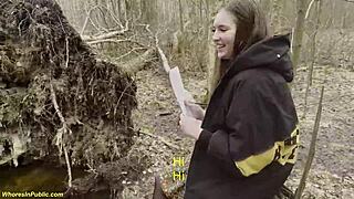 busty girl pounded rough in forest