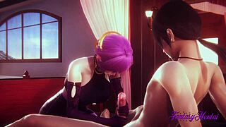 lol kda hentai - evelynn's intense japanese anime bang