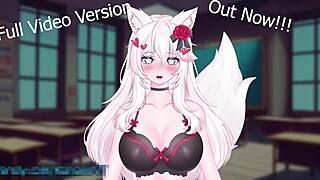 Vtuber kanakovt wears vibrator in public, catgirl ASMR leads to blowbang squirting and cumshot on curvy anime tits