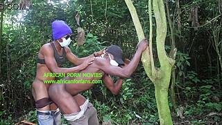 Wild Outdoor Fuck in Woods with Horny Ebony Tourists