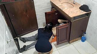 Wife cheats with plumber intensely.