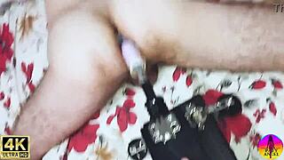 watch the trailer of gay husband taking rubber cock from muscular dominating wife