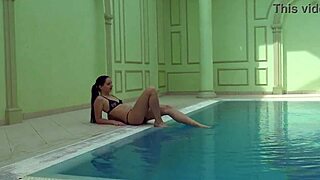 Kittina ivory is undressing in the pool while smoking 😏