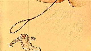 Vintage antique drawings of anime characters in retro style