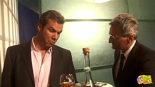 Lesbians Devour Pussy on Leather Sofa!