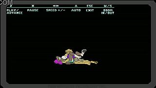 Predation game scenes with furry characters.