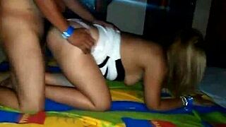 Retro blue film with teacher