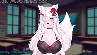 Vtuber kanakovt wears vibrator in public, catgirl ASMR leads to blowbang squirting and cumshot on curvy anime tits