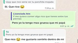 la puta de mi madrastra me manda mensajes por whatsapp mientras mi papá está de viaje.