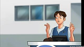 summertime saga fun - manager’s daughter sucked me off behind desk at work.