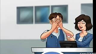 summertime saga fun - manager’s daughter sucked me off behind desk at work.