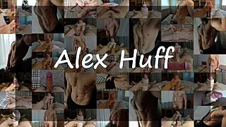 asmr athletic guy alexhuff fondles big dick with moans