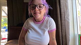 Goth Big Step Sister Charli O Dominates Horny Perv Alex Adams