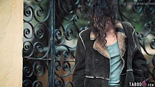 Street girl victoria voxxx finds a used condom in the trash of a husband, oh no!