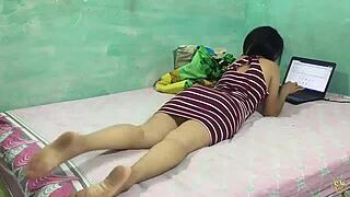 Stepbrother Tricks Blonde Stepsister into Big Ass Pounding