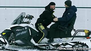 Falconstudios Muscular Hunk Threesome Pig Roast In Snow