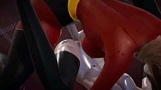 incredibles violet parr creampied by helen in double futa 3d action