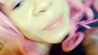 Amateur with big tits swallows monster cock in intense blowjob session