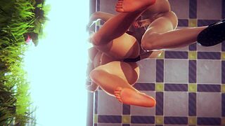 genshin impact hentai - yangfei fingering and footjob - japanese asian manga anime film game porn