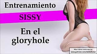 joi sissy training with strapon at gloryhole spanish