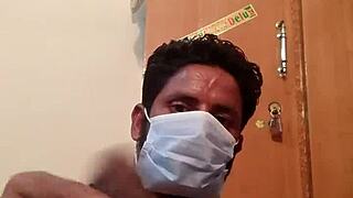 Hot gay masturbation in wife's silk gown feels wild