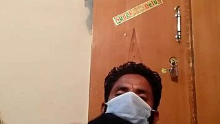 Hot gay masturbation in wife's silk gown feels wild