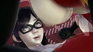 incredibles violet parr creampied by helen in double futa 3d action