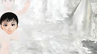 Hey, check out this anime girl Leo in a mixed bath without a towel!