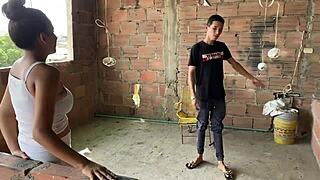 i fuck my boss's huge ass and pussy for the first time cumming inside close up