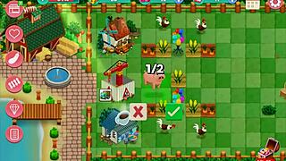 Nutaku Booty Farm hentai game with redhead flashing ass