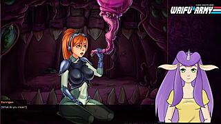 Starcraft slut swallows cum after blowjob and orgasm in anime game