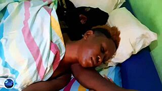 Young Ebony Rides Huge Black Cock In Living Room