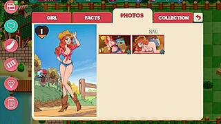 Nutaku Booty Farm hentai game with redhead flashing ass
