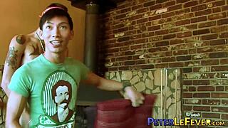 Damn! Horny Oriental Boy Banged Hard By Tattooed Stud!