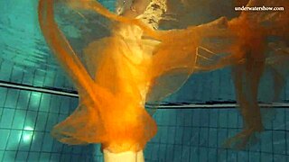 nastya strips bikini and shows tight nude body in pool shower.