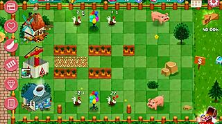 Nutaku Booty Farm hentai game with redhead flashing ass