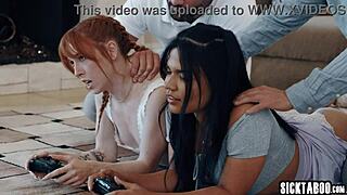 Latina Summer Col and Teen Madi Collins Bang Pervy Stepdads with Huge Cocks