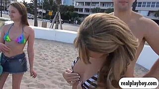 Women tempt to undress for money outdoors