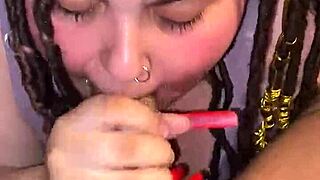 Wet Whore Takes Fat Cock Deep in Mouth and Pussy!