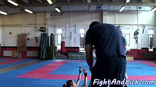 Dyke Babe Orally Satisfied in Locker Room