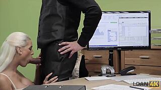 In this loan4k special casting, the blonde gets passed and obtains credit through sex