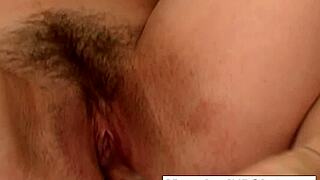 pregnant brunette toys herself in glasses