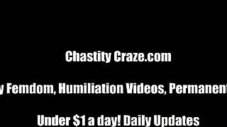 Teasing Cock Locked in Chastity for Life