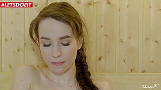 Russian babe Angel Rush gets pounded hard at the sauna, damn!