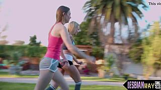 Watch these beautiful lesbians spread legs for intense pussy play!