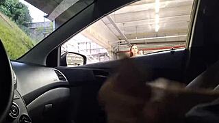 Risky Public Masturbation by Beautiful Woman Outdoors